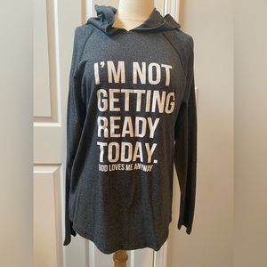 Grey hooded top